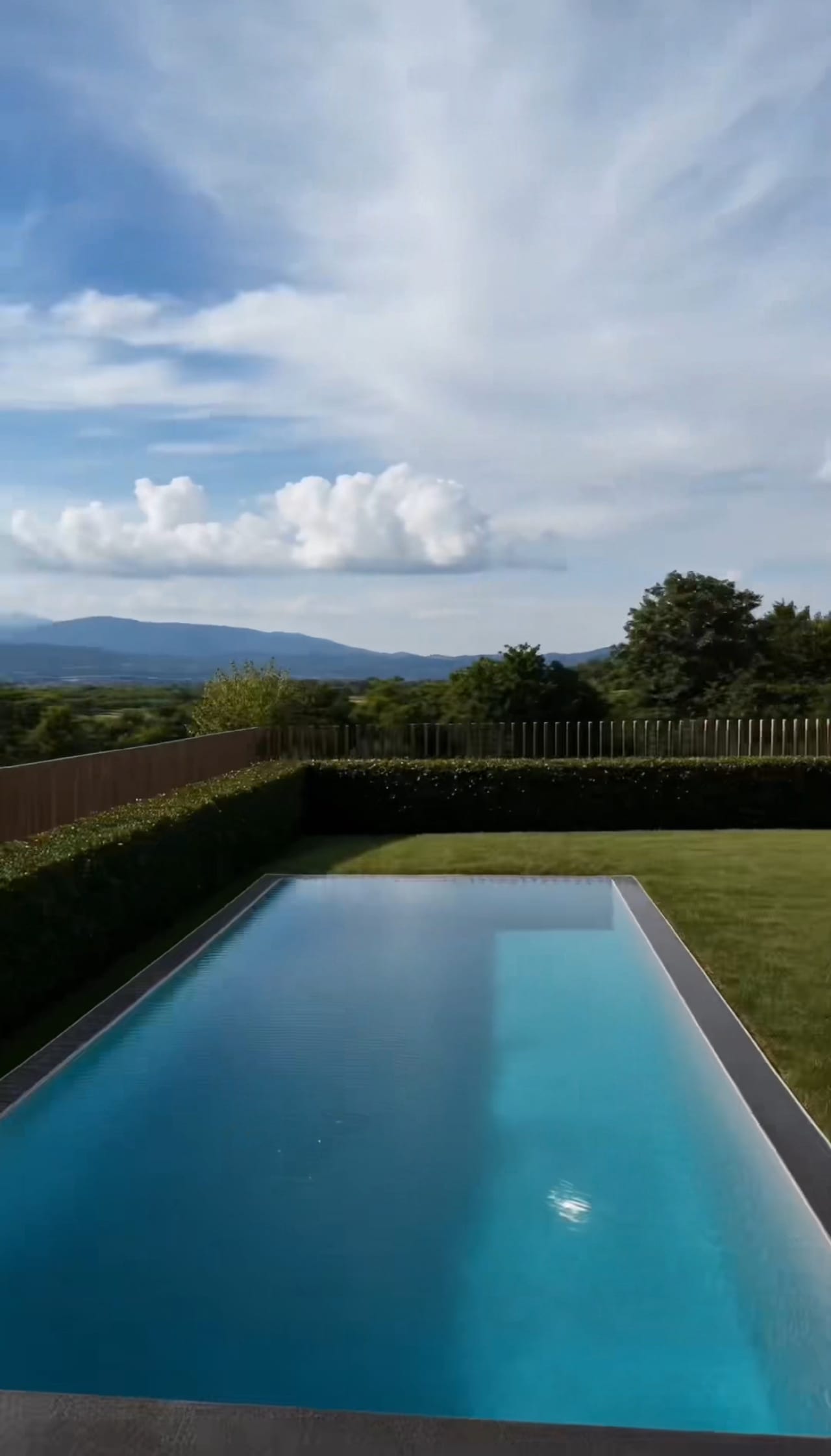 Pool terrace facing the guesthouse